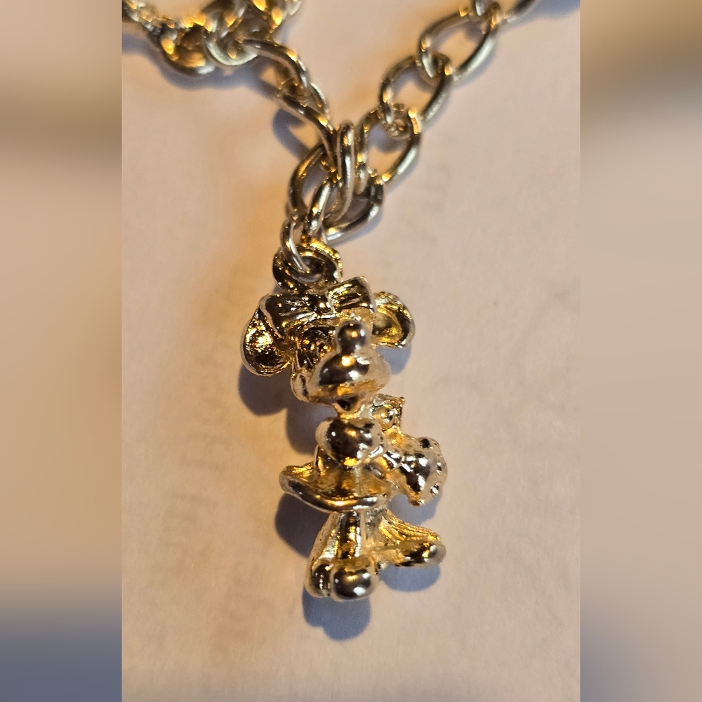 Vintage Walt Disney Charm Bracelet Mickey Minnie Goofy Dumbo Tinkerbell Donald - Picture 8 of 15